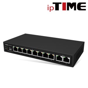 아이피타임, PoE8002Q 8포트 PoE 지원 허브 2포트 GE Uplink