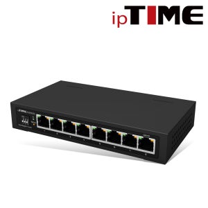 아이피타임, PoE800Q 8포트 PoE 지원 허브 1포트 FE Uplink