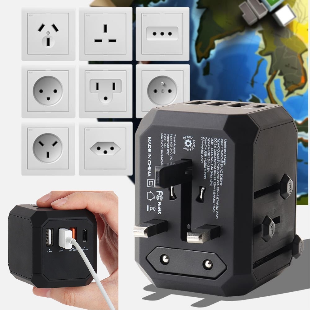 해외여행용 USB 3포트 C타입 충전 <b>미니 멀티</b>어댑터 플러그콘센트
