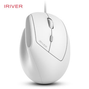 아이리버 EV100 항균 컴팩트 인체공학 무소음 유선 버티컬 마우스 화이트