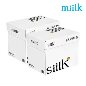 실크 밀크 친환경 복사용지 A4용지 80g 2500매 2박스 A480G