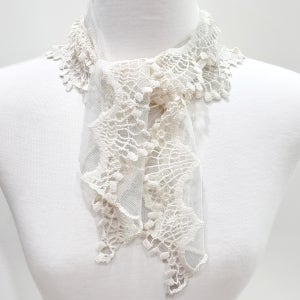 [5컬러] 팝콘 레이스 미니 프리메로 스카프 플라워 면 여성 국내생산 여름 가을