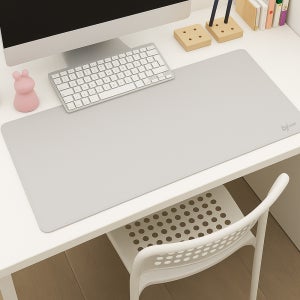 바이피 가죽장패드 키보드 마우스매트 대형장패드 데스크매트 방수 80X40 라이트 그레이