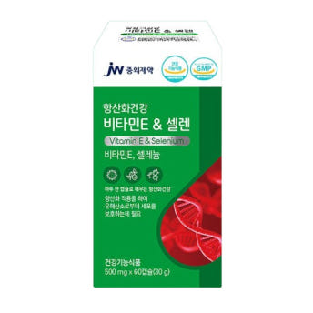 JW중외<b>제약</b> 항산화건강 <b>비타민E</b> &amp;셀렌 500mg x 60캡슐 2개월분