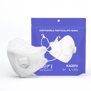 아에르 1급 방진마스크 KA201V (5개) 배기밸브 먼지 용접흄 차단 접이식마스크
