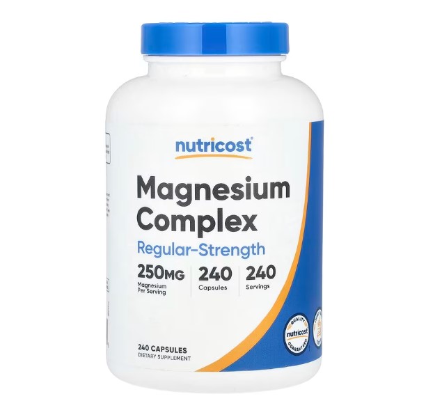뉴트리코스트 <b>마그네슘컴플렉스 250mg</b> 240캡슐 8개월 산화마그네슘 구연산 글리시네이트