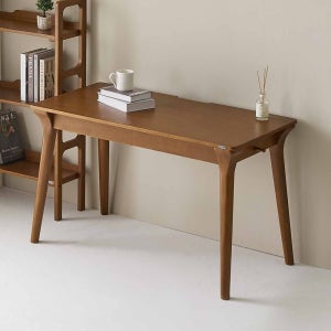 더끌림 테린 고무나무 원목 책상 1200x600mm, 브라운