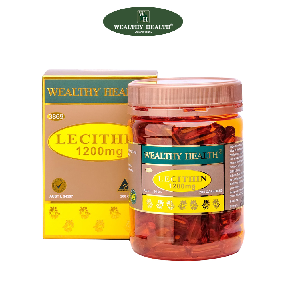 호주 WEALTHY <b>HEALTH 기억력</b> 레시틴 1200 200캡슐