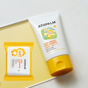 아토팜 이지 워시 선스크린+클렌징 패드 SPF50+ PA++++ 아기 유아 키즈 워셔블