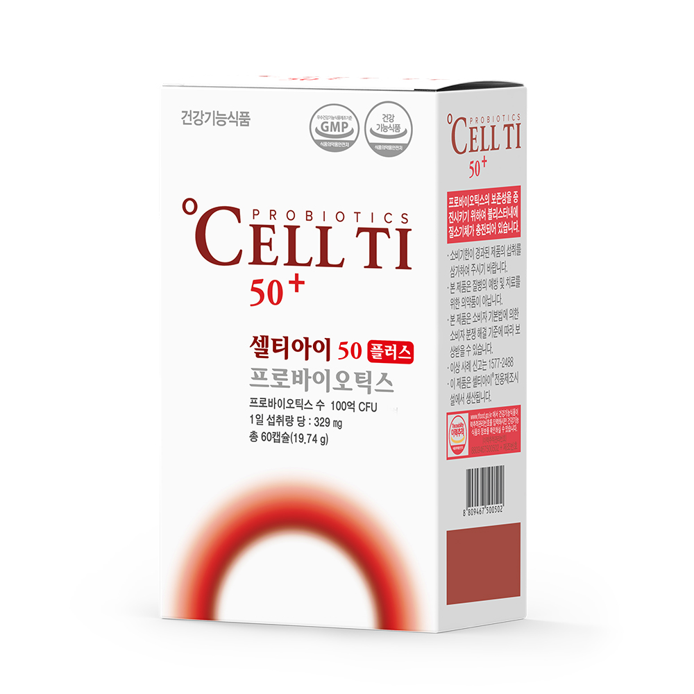 셀티아이 50플러스 50대 이상 부모님 장 건강 유산균 60캡슐, 1개