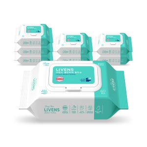 리벤스 소프트클린 화장실용 비데물티슈 60매, 8개