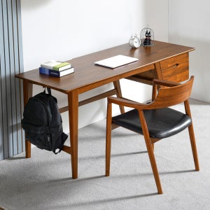 E스마트 오피스 데스크 중고등학생 대학생 원목 책상 1800x600mm, 월넛