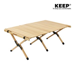 KEEP 캠핑 소나무 우드 폴딩 롤 테이블 접이식 1200mm