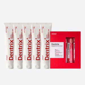 [160g 대용량] 동국제약 덴트릭스 잇몸플러스 치약 5개 + 덴트릭스 잇몸 칫솔 시즌2 5입 / 잇몸케어 및 구취개선 효과