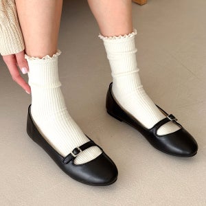 메리제인 스트랩 발편한 빅사이즈 말랑 플랫슈즈 단화