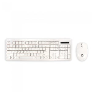 QSENN MK128 사일런트 무선 키보드 마우스 세트 (화이트, 키스킨 포함) / MPS