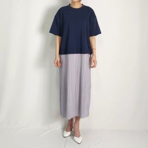 가을 50대 미시 중년여성 데일리 맨투맨 레이어드 플리츠 스커트 반팔 롱 원피스