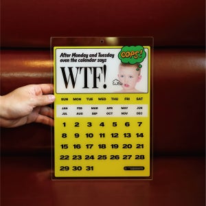 데일리 체크 캘린더 보드 썼다 지웠다 아크릴 디자인 만년 달력 장식 Yellow(WTF)