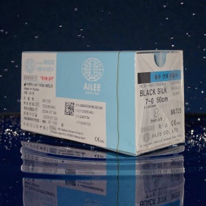 아이리 SK725 블랙실크 7-0 8mm 3/8 타퍼포인트 50cm 비흡수성봉합사 수술용실