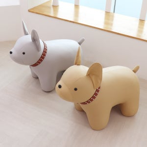 파스텔우드 불독 강아지 스툴 풋스툴 동물 인테리어 선물 보조의자