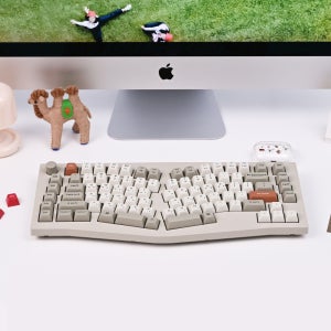 키크론 V10 PRO MAX 무선 블루투스 인체공학 기계식 키보드 빈티지 우드, 저소음 바나나축