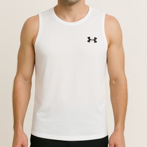 언더아머 남성 트레이닝 러닝 민소매 루즈핏 화이트