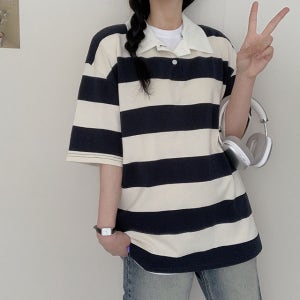 8컬러 핏보장 썸머 뉴진럭비 오버핏 카라 반팔티셔츠