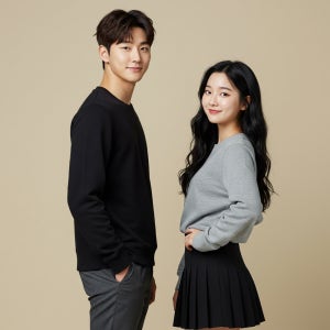 시크벤 여성 맨투맨 특양면 무지 긴팔티셔츠 라운드넥 봄 가을 커플티 MY26