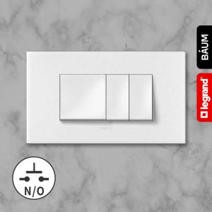 아테오 유럽형(EU) 모멘터리 스위치 3구 화이트 푸쉬버튼 a접점 N/O스위치