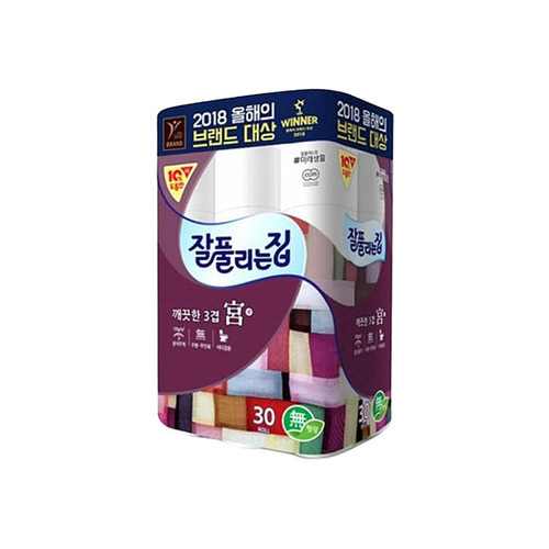잘풀리는집 3겹화장지 궁 30m 30롤 x 1팩 롤화장지 두루마리휴지