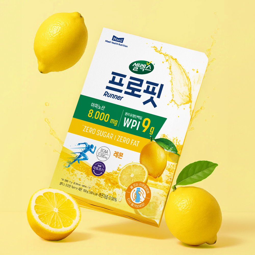 [리뷰 적립금] 셀렉스 프로핏 러너 레몬 8,000mg 고함량 <b>아미노산</b> 스틱 (10포)