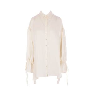 블루마린 드로스트링 디테일 비스코스 셔츠 4A274A N0108