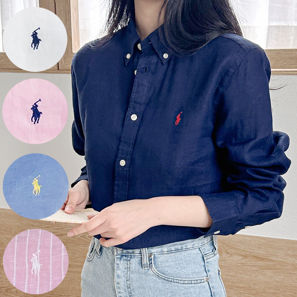 폴로 <b>린넨</b> 셔츠 여성 보이즈 시어서커 남방