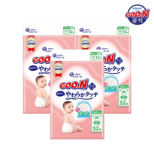 군 기저귀 플러스 소프트터치 밴드 중형(M) 52P x 3팩+2박스 구매시 물티슈10팩 1박스