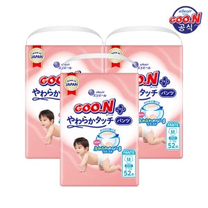 군 기저귀 플러스 소프트터치 팬티 중형 52P 3팩 +2박스 구매시 물티슈10팩 (사이즈 선택, 리뷰약속 체험팩)