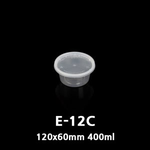 E-12C 원형 400ml (240개) 원형 용기 반찬 소스 양념 국물 포장