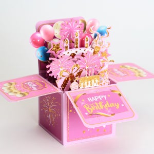 컬러 파티 생일카드 팝업 시리즈 4종 - 3D 땡큐 축하 파티용품 카드플리즈