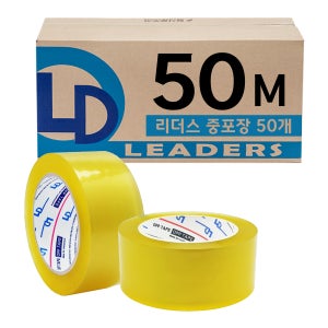 두꺼운 중포장 박스테이프 50m 50개 OPP 포장 투명