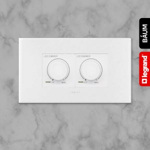 아테오 LED 조광기 스위치 2구 유럽형(EU) 화이트 디밍스위치 디머 밝기조절