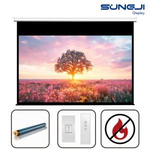성지 전동스크린 빔프로젝터 빔스크린 대형 무선 매립형 16:9 방염원단 304.8cm(120인치), 1개