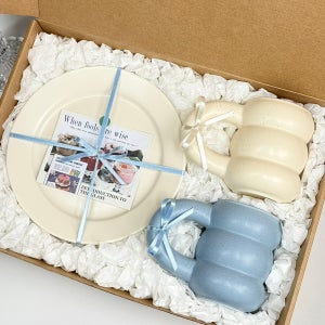 크림 모던 플레이트 접시 뚱뚱이 머그잔 컵 신혼부부 집들이 머그컵 선물세트 돌잔치 답례품