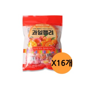 4가지 과일맛 과일젤리 혼합, 400g, 16개