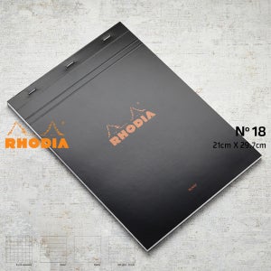 로디아 메모패드 블랙 No18 80매 (210mm X 297mm, A4)