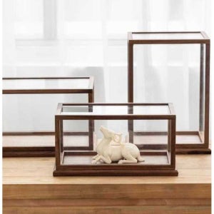 우드쇼케이스 쿠키 수납장 디저트 빵 진열장 장식장 월넛 A (31.5x15.5x15.5)