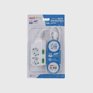 비츠온 멀티코드 멀티코드선 브리스터 개별 스위치 16A 2구 1.5M 3M 4.5M KS