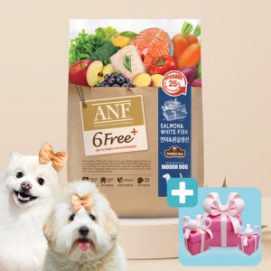 (사은품증정) ANF 식스프리 플러스 인도어 강아지 사료 연어와 흰살생선, 5.6kg, 1개