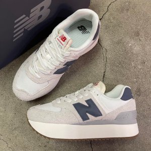 뉴발란스 플랫폼 574 플러스 라이트 그레이 네이비 핑크 WL574ZQA