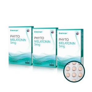 [3개월분] 엔젯오리진 식물성 멜라토닌 5mg 함유 30정 3통 테아닌 트립토판