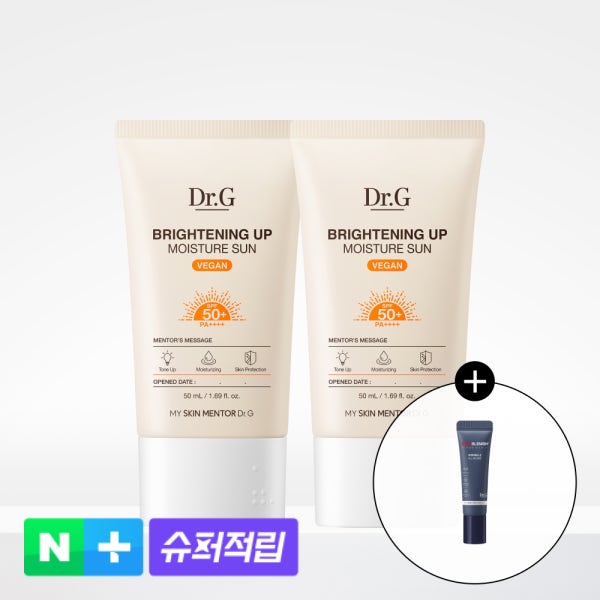 [슈퍼적립][듀오] 닥터지 브라이트닝 업 모이스처 선 50mL X2개 촉촉 톤업 선크림(SPF50+ PA++++)