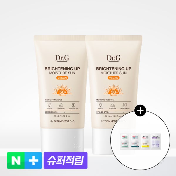 [슈퍼적립][듀오] 닥터지 브라이트닝 업 모이스처 선 50mL X2개 촉촉 톤업 선크림(SPF50+ PA++++)